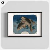 アートポスター-Hokusai's Carp Swimming by Water Weeds - 葛飾 北斎 Poster.