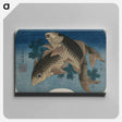 アートパネル-Hokusai's Carp Swimming by Water Weeds - 葛飾 北斎 Canvas.