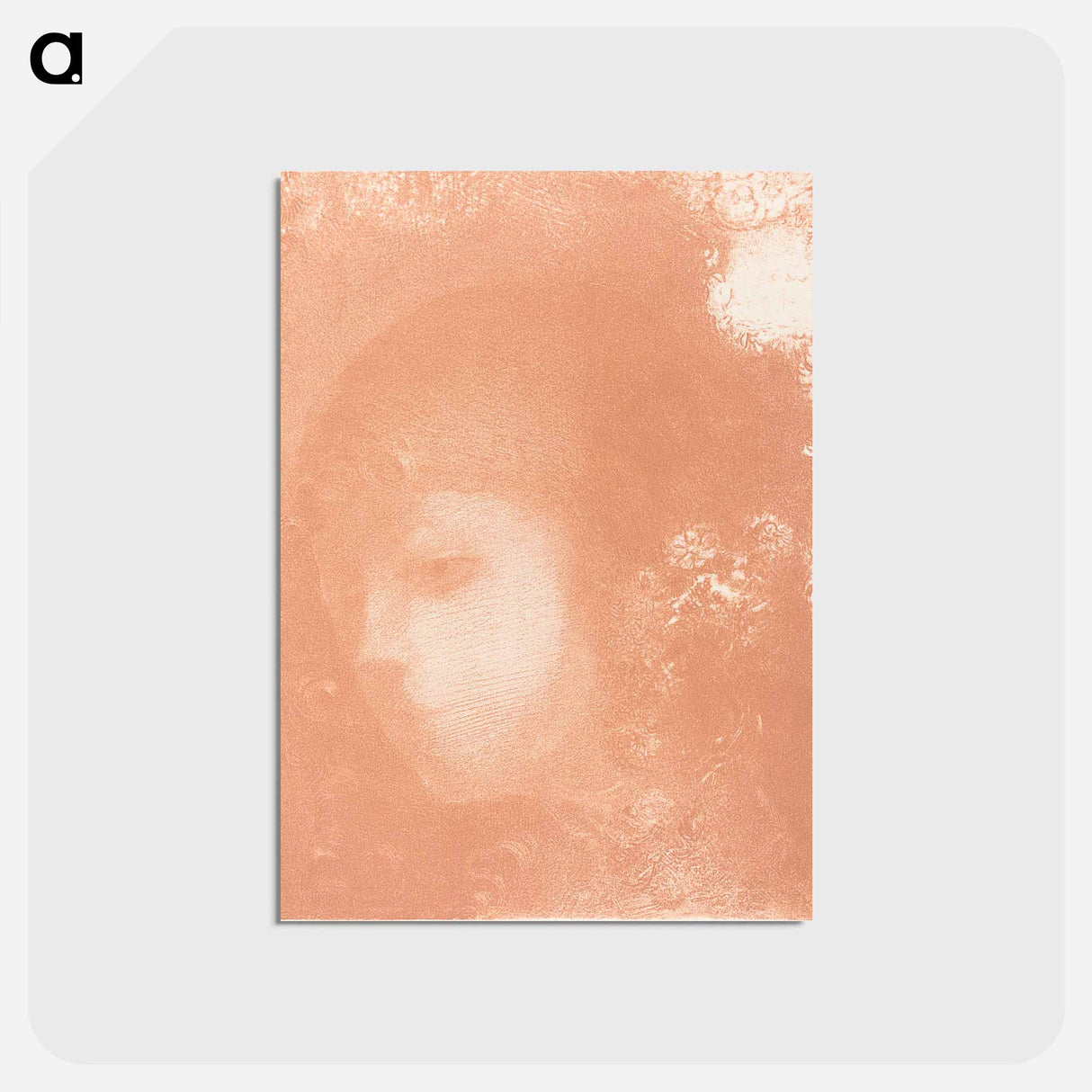 アートポストカード-Head of a Child with Flowers - オディロン ルドン Postcard.