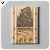 Kalenderblad november met vlooiende apen - テオ ヴァン ホイテマ Canvas.
