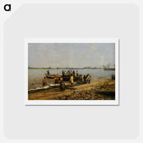 アートポストカード-Shad Fishing at Gloucester on the Delaware River - トーマス エイキンズ Postcard.