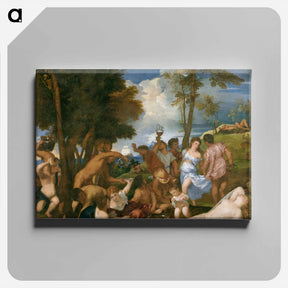 アートパネル-The Bacchanal of the Andrians - ティツィアーノ ヴェチェッリオ Canvas.