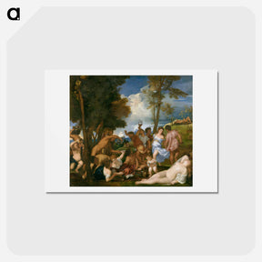アートポストカード-The Bacchanal of the Andrians - ティツィアーノ ヴェチェッリオ Postcard.