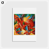 アートポストカード-Dimensional shapes of a horse - ウンベルト ボッチョーニ  Postcard.