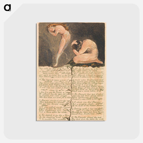 アートポストカード-The First Book of Urizen, Plate 17 - ウィリアム ブレイク Postcard.