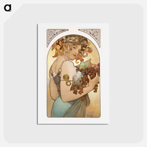 アートポストカード-Fruit - アルフォンス ミュシャ Postcard.