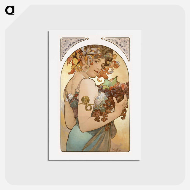 アートポストカード-Fruit - アルフォンス ミュシャ Postcard.