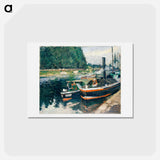 アートポストカード-Barges at Pontoise - カミーユ ピサロ Postcard.