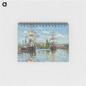 アートメモ帳-Ships Riding on the Seine at Rouen - クロード モネ Memo.