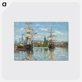 アートポストカード-Ships Riding on the Seine at Rouen - クロード モネ Postcard.