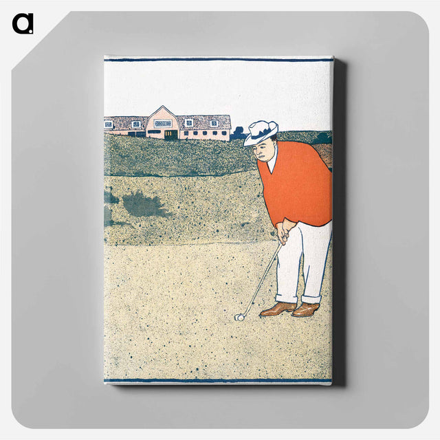 アートパネル-Man playing Golf - エドワード ペンフィールド Canvas.