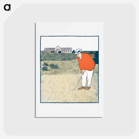 アートポストカード-Man playing Golf - エドワード ペンフィールド Postcard.
