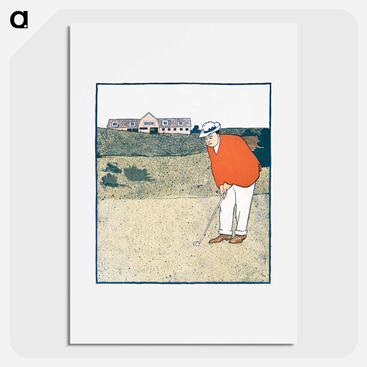 Man playing Golf - Edward Penfield Poster.