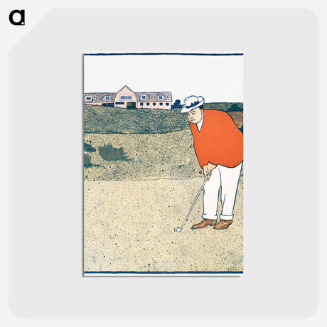 アートポストカード-Man playing Golf - エドワード ペンフィールド Postcard.