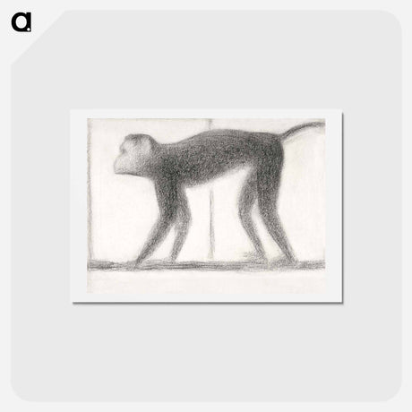 アートポストカード-Monkey - ジョルジュ スーラ Postcard.