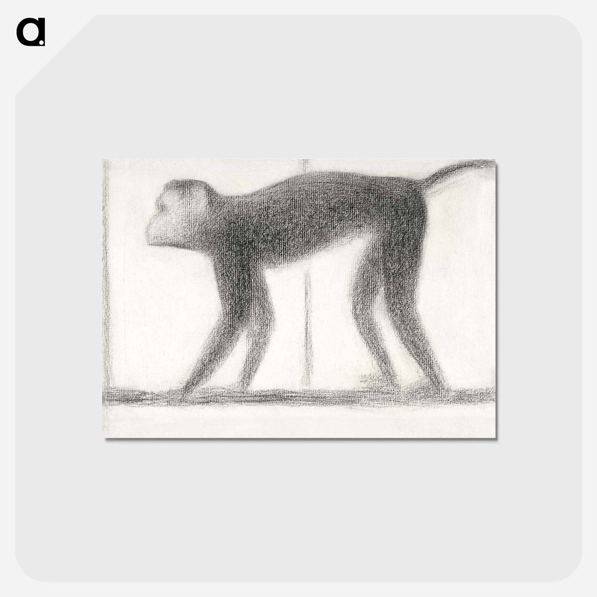 アートポストカード-Monkey - ジョルジュ スーラ Postcard.
