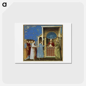 アートポストカード-The Bringing of the Rods to the Temple - ジョット ディ ボンドーネ Postcard.