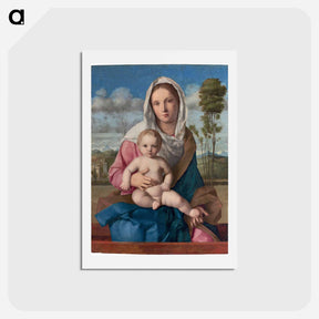 アートポストカード-Madonna and Child in a landscape - ジョヴァンニ ベッリーニ Postcard.