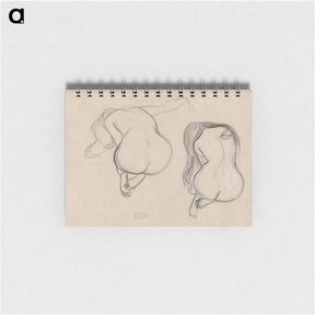 アートメモ帳-Two Studies of a Seated Nude with Long Hair - グスタフ クリムト Memo.