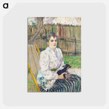 アートポストカード-Lady with a Dog - アンリ ド トゥールーズ ロートレック Postcard.