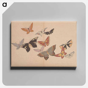 アートパネル-All Kinds of Butterflies, Vol. 1 - 神坂 雪佳 Canvas.