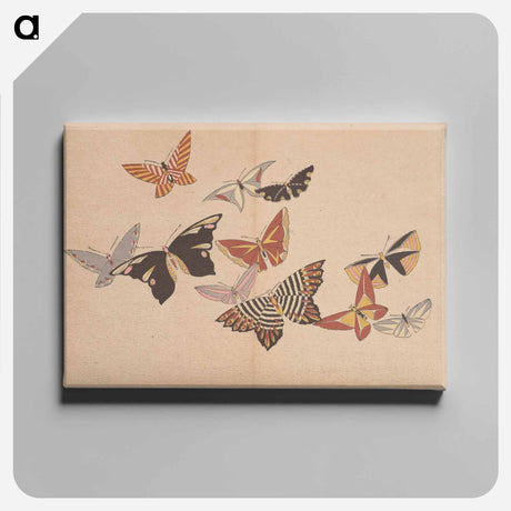 アートパネル-All Kinds of Butterflies, Vol. 1 - 神坂 雪佳 Canvas.