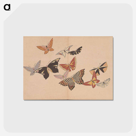 アートポストカード-All Kinds of Butterflies, Vol. 1 - 神坂 雪佳 Postcard.