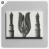Equisetum Hiemale (Winter Horsetail) enlarged 10 times, Rhamnus Purshiana (Californian Bearberry) enlarged 25 times, and Equisetum Hiemale (Winter Horsetail) enlarged 10 times from Urformen der Kunst - Karl Blossfeldt Canvas.