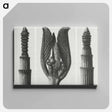 アートパネル-Equisetum Hiemale (Winter Horsetail) enlarged 10 times, Rhamnus Purshiana (Californian Bearberry) enlarged 25 times, and Equisetum Hiemale (Winter Horsetail) enlarged 10 times from Urformen der Kunst - カール ブロスフェルト Canvas.