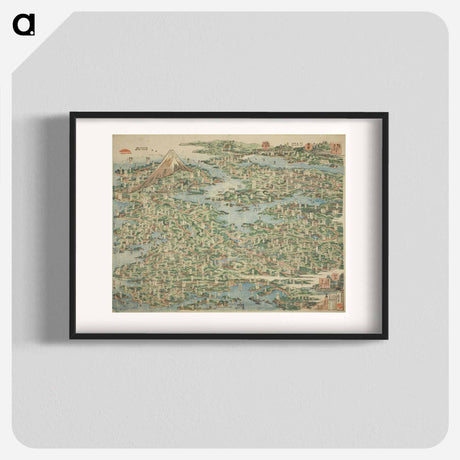 アートポスター-Hokusai's Map Of The Tokaido Road - 葛飾 北斎 Poster.