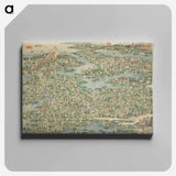 アートパネル-Hokusai's Map Of The Tokaido Road - 葛飾 北斎 Canvas.