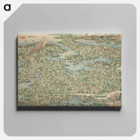アートパネル-Hokusai's Map Of The Tokaido Road - 葛飾 北斎 Canvas.