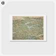 アートポストカード-Hokusai's Map Of The Tokaido Road - 葛飾 北斎 Postcard.