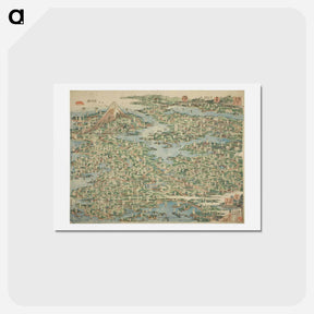 アートポストカード-Hokusai's Map Of The Tokaido Road - 葛飾 北斎 Postcard.