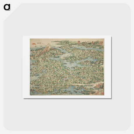 アートポストカード-Hokusai's Map Of The Tokaido Road - 葛飾 北斎 Postcard.