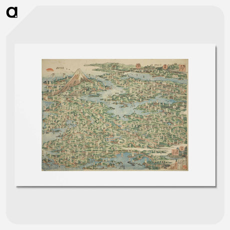 アートポスター-Hokusai's Map Of The Tokaido Road - 葛飾 北斎 Poster.