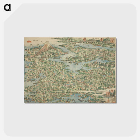アートポストカード-Hokusai's Map Of The Tokaido Road - 葛飾 北斎 Postcard.
