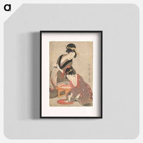 アートポスター-Women Preparing Sashimi - 喜多川 歌麿 Poster.