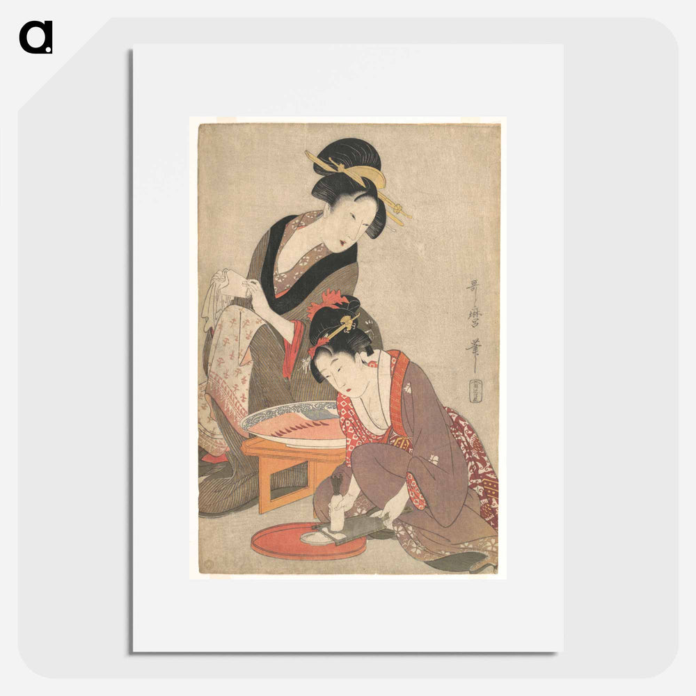 Women Preparing Sashimi - 喜多川 歌麿 Poster.