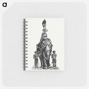 アートメモ帳-Indian elephant ridden by figures with two escorts - レオ ヘステル Memo.