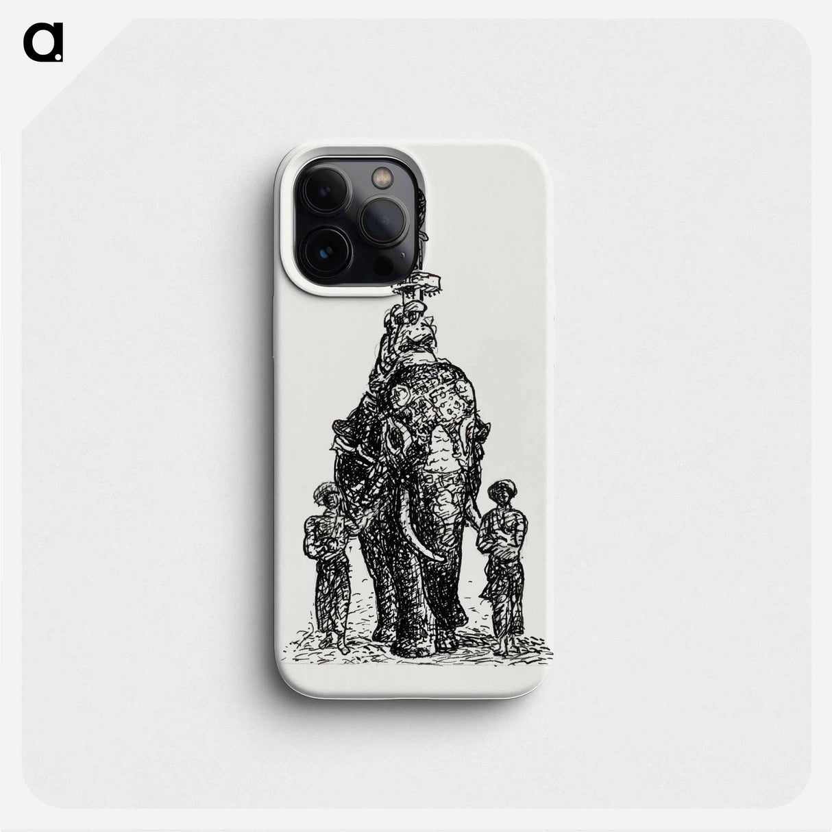 Indian elephant ridden by figures with two escorts - レオ ヘステル Phone Case.