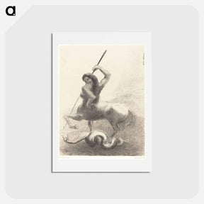 アートポストカード-Il y eut des luttes et des vaines victoires - オディロン ルドン Postcard.