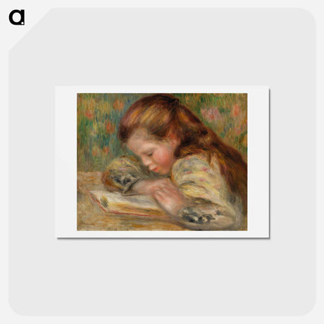 アートポストカード-Child Reading - ピエール オーギュスト ルノワール Postcard.