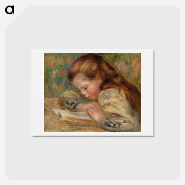 アートポストカード-Child Reading - ピエール オーギュスト ルノワール Postcard.