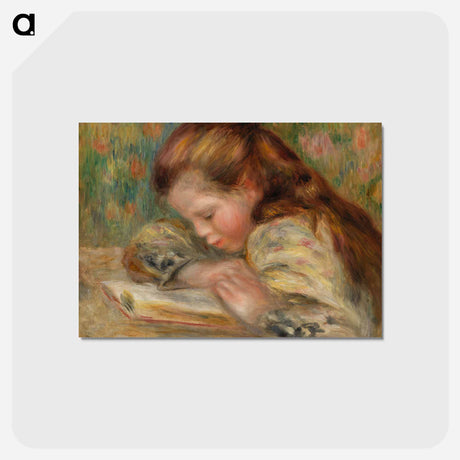アートポストカード-Child Reading - ピエール オーギュスト ルノワール Postcard.