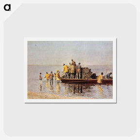 アートポストカード-Taking up the Net - トーマス エイキンズ Postcard.