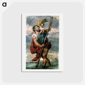 アートポストカード-Saint Christopher - ティツィアーノ ヴェチェッリオ Postcard.