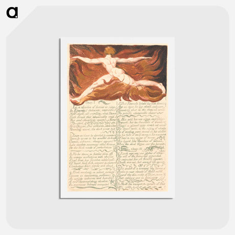 アートポストカード-The First Book of Urizen, Plate 3, "Chap: 1 . . . ." - ウィリアム ブレイク Postcard.