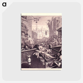 アートポストカード-Gin Lane - ウィリアム ホガース Postcard.