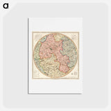 アートポストカード-A new and accurate map of the country for twenty five miles round the University of Oxford - アンティーク地図 Postcard.